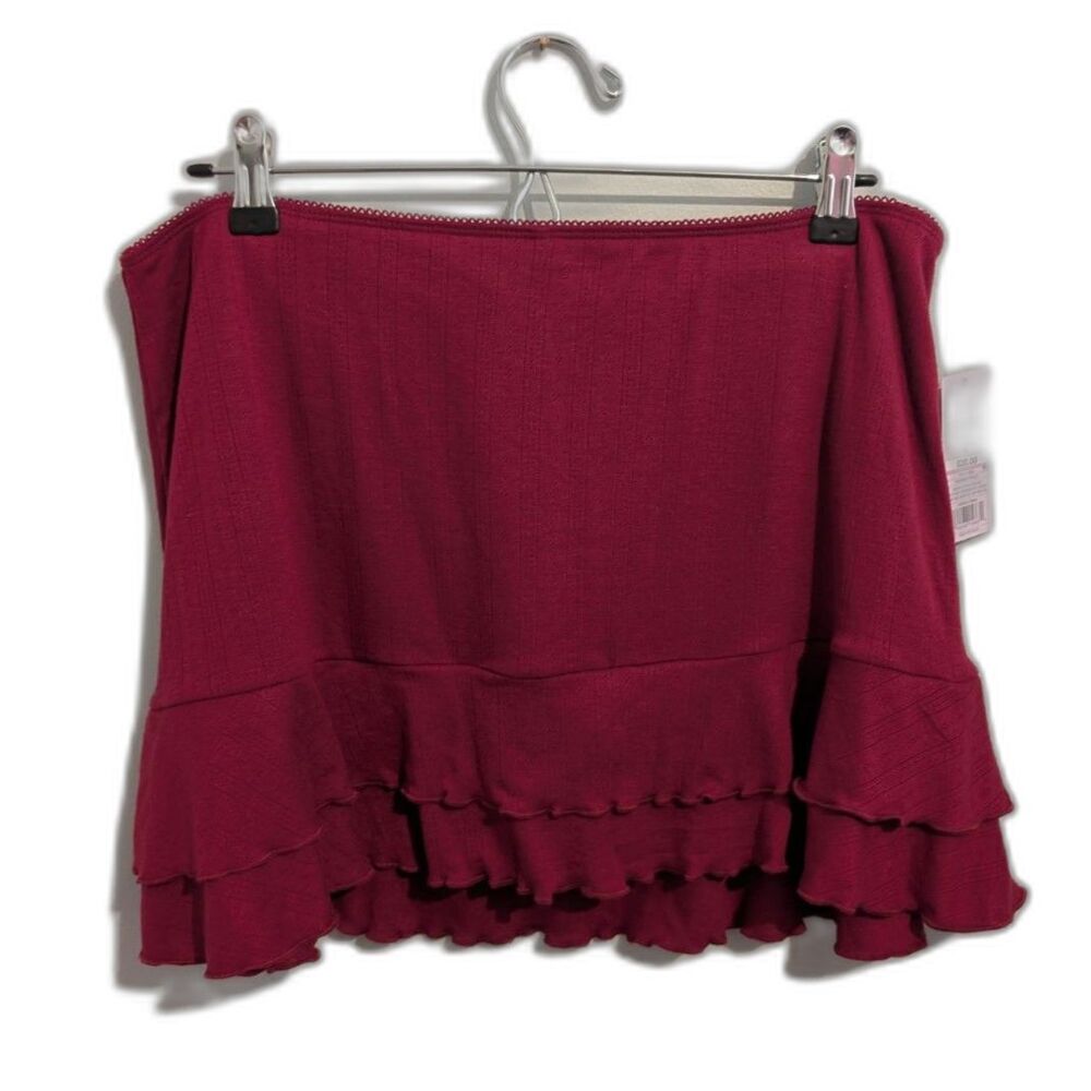 Women's Tiered Mini Skirt -Wild Fable- Burgundy Size L